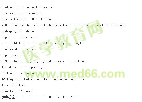 職稱英語衛(wèi)生類A級(jí)詞匯練習(xí)題