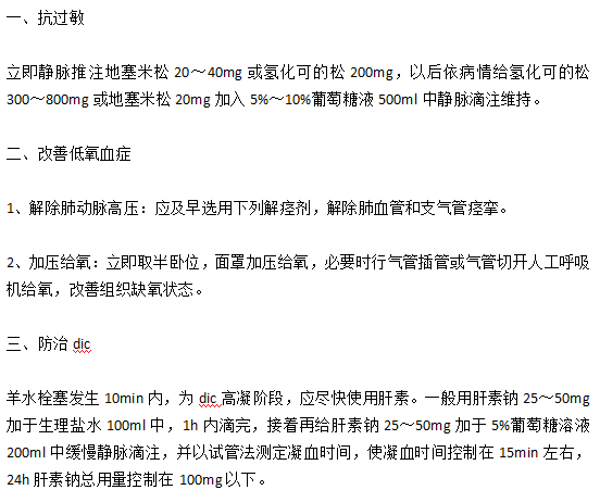 臨床上羊水栓塞的搶治手段有哪些？