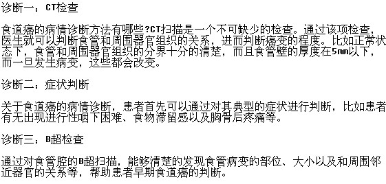 臨床上確定是否患食管癌的方法有哪些？