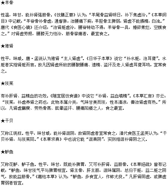 哪些食物有助于補腎養(yǎng)腎？