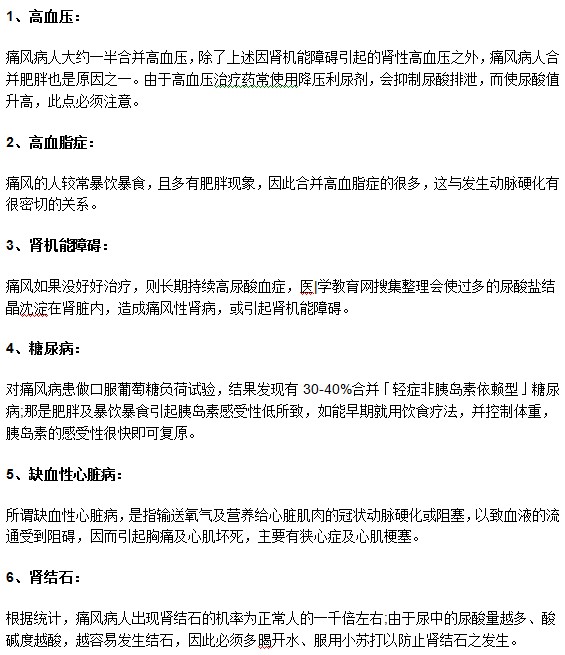 痛風(fēng)患者治療不及時可引發(fā)哪些并發(fā)癥？