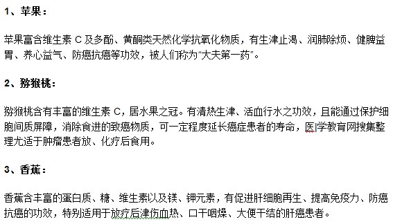 哪些水果對肝癌患者治療有幫助？