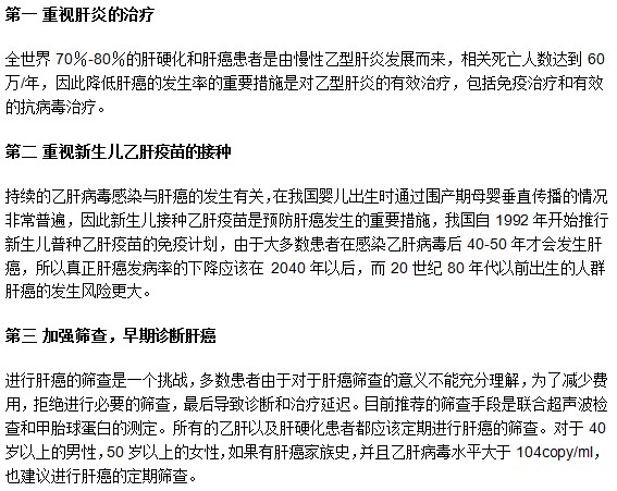 肝炎患者要及時治療做好肝癌預防