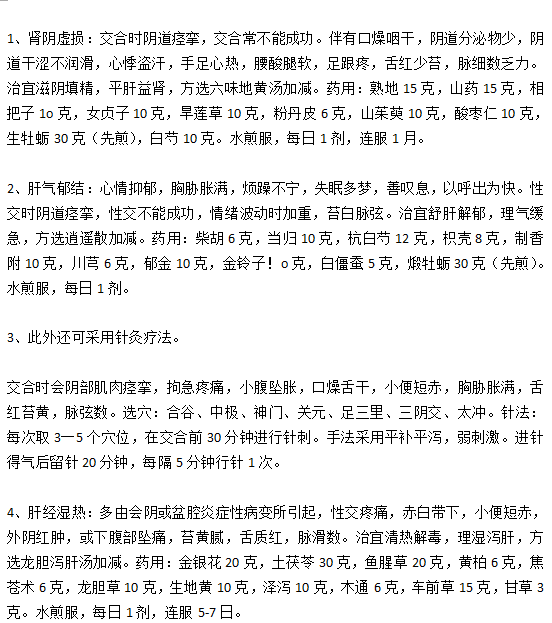陰道痙攣的4大中醫(yī)療法分別是什么？