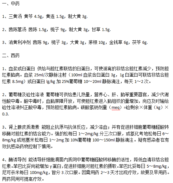 適合新生兒黃疸治療服用的中藥和西藥分別有哪些？
