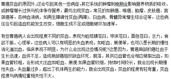 導(dǎo)致胃癌貧血的原因是什么？