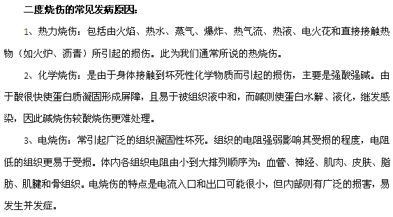 二度燒傷的常見發(fā)病原因及預(yù)防措施