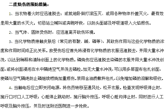 二度燒傷的常見發(fā)病原因及預(yù)防措施