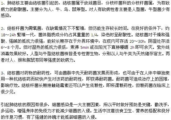 肺結(jié)核主要是由哪些原因引起的？