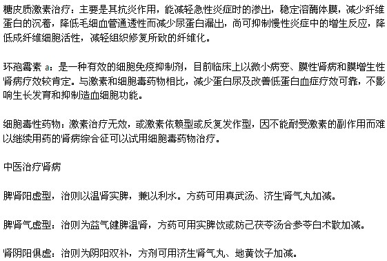腎病的治療方法有哪幾種？
