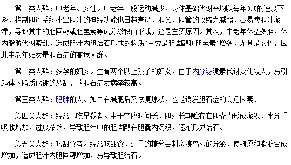 對于容易患有膽結(jié)石的人群你們知道多少？