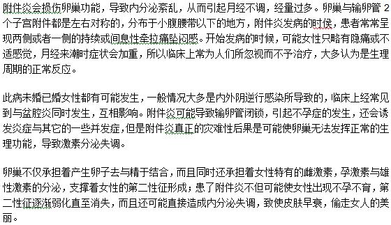 女性得了附件炎會(huì)影響月經(jīng)量嗎？