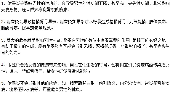 附睪炎危害都有哪些