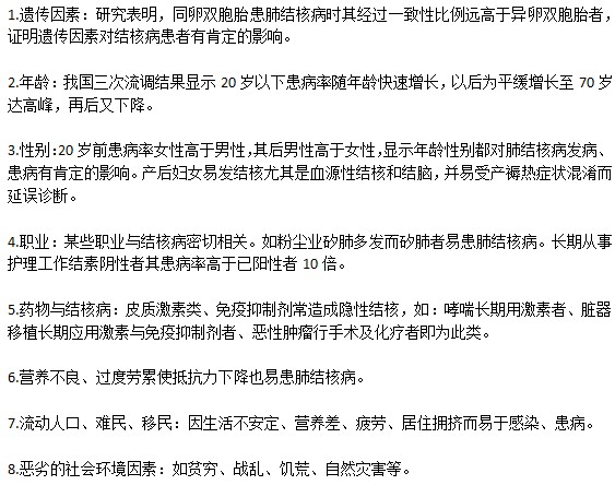結(jié)核病發(fā)病的原因有哪些？
