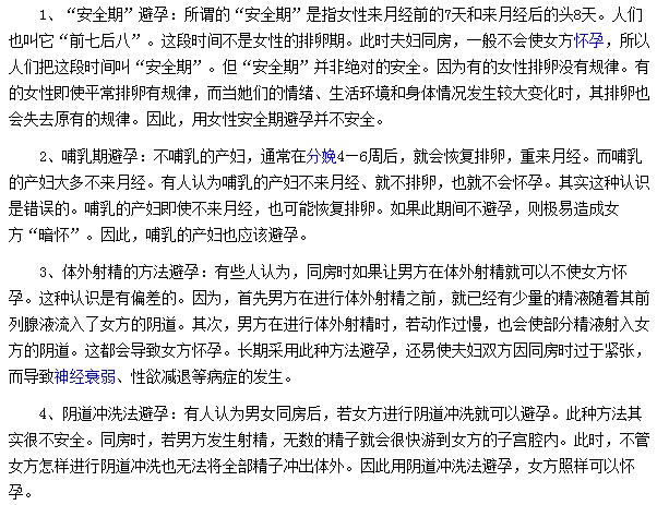 避孕的誤區(qū)你們知道多少？