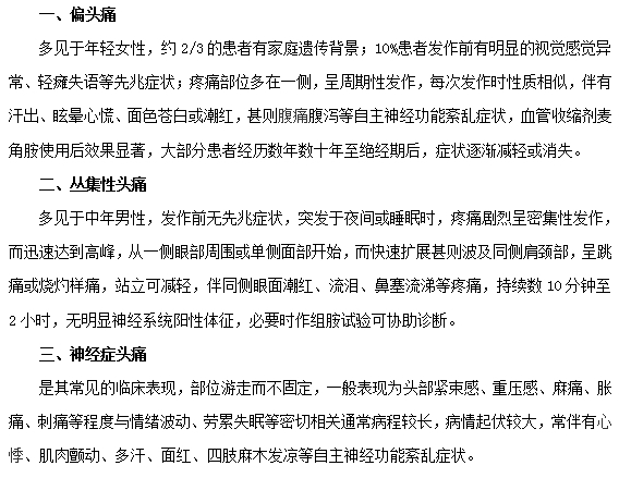 常見的頭痛類型及癥狀有哪些？