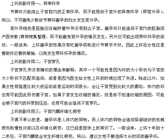上環(huán)的副作用都有什么？