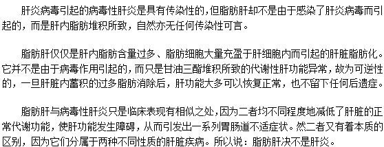 脂肪肝是肝炎嗎？會不會通過唾沫傳染呢