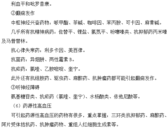 常見藥源性疾病--執(zhí)業(yè)藥師知識(shí)點(diǎn)