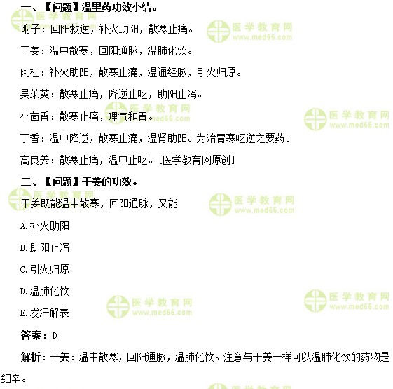 醫(yī)學(xué)教育網(wǎng)初級(jí)中藥師：《答疑周刊》2019年第47期