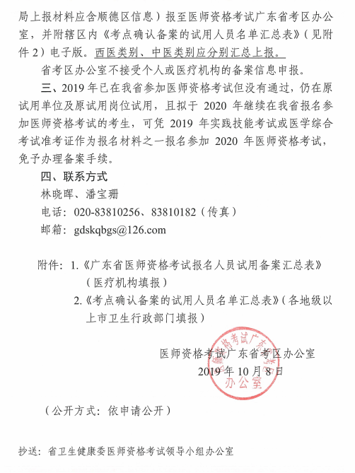 2020廣東省醫(yī)師考試備案工作通知！