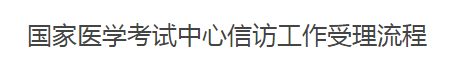 國(guó)家醫(yī)學(xué)考試中心信訪工作受理流程