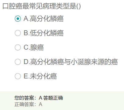 口腔癌最常見病理類型是？