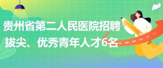 貴州省第二人民醫(yī)院招聘拔尖人才1名、優(yōu)秀青年人才5名