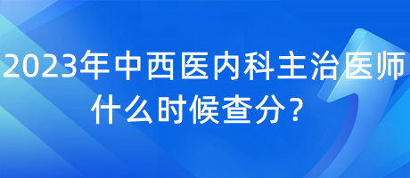 2023年中西醫(yī)內(nèi)科主治醫(yī)師什么時候查分？