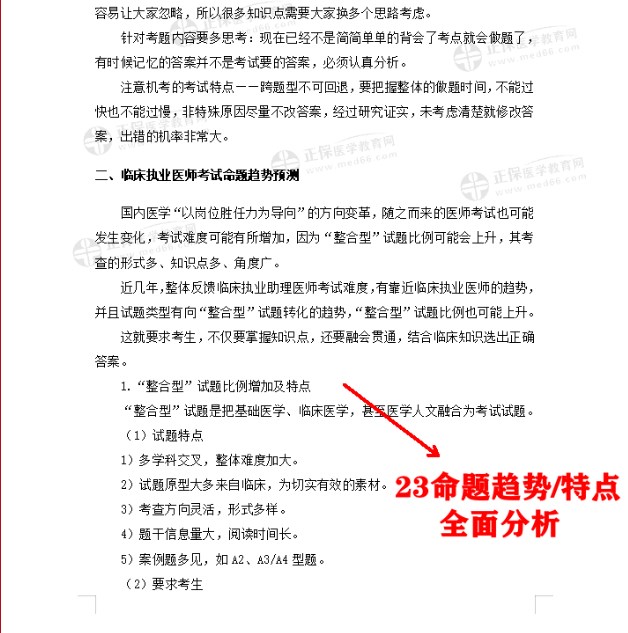 臨床執(zhí)業(yè)醫(yī)師為例-命題趨勢預測截圖