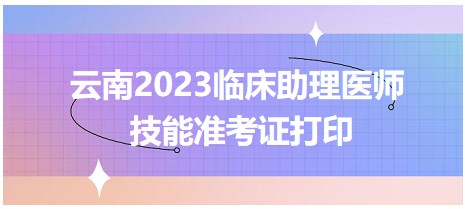 云南2023臨床助理醫(yī)師技能準考證打印
