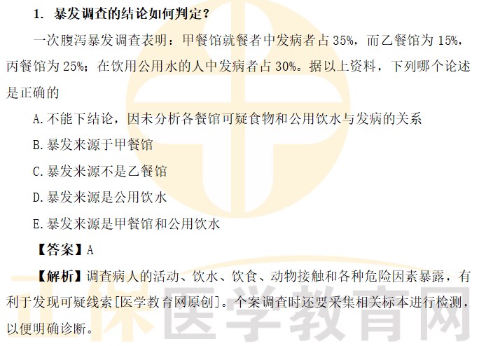 暴發(fā)調(diào)查的結(jié)論如何判定？