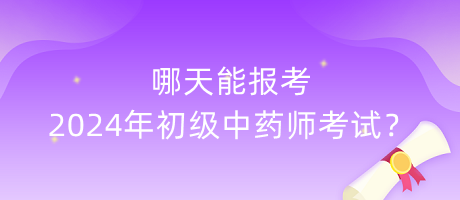 哪天能報考2024年初級中藥師考試？